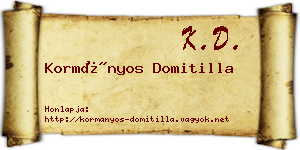 Kormányos Domitilla névjegykártya