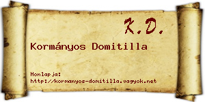 Kormányos Domitilla névjegykártya